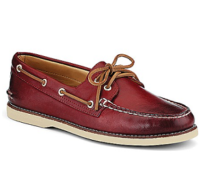 Gold Cup Authentic Original Burnished Leather 2-Eye Boat Shoe - Brick